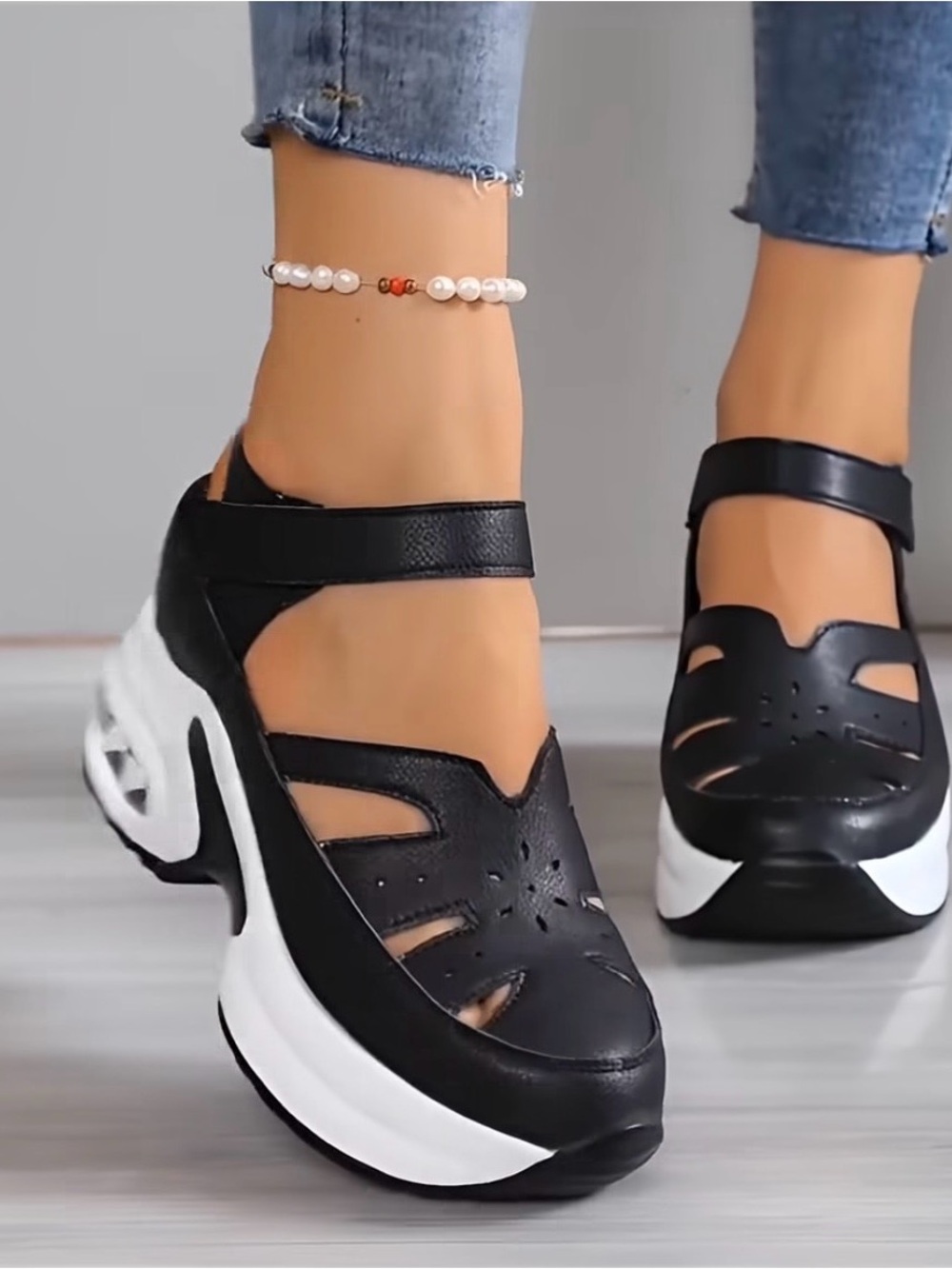 Women’s Black Platform Mary Jane Sneakers